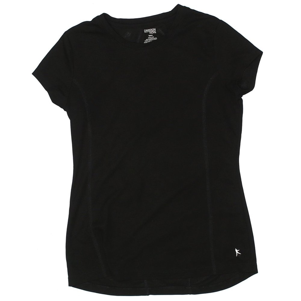 !- 2 Large (10-12) Black Tshirts Gymnastics, Cheer, Tumbling, Sports